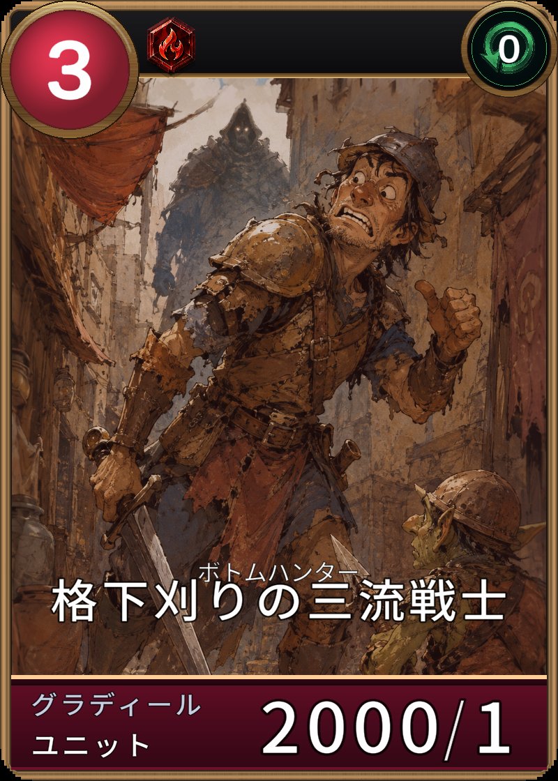 格下刈りの三流戦士のカード画像