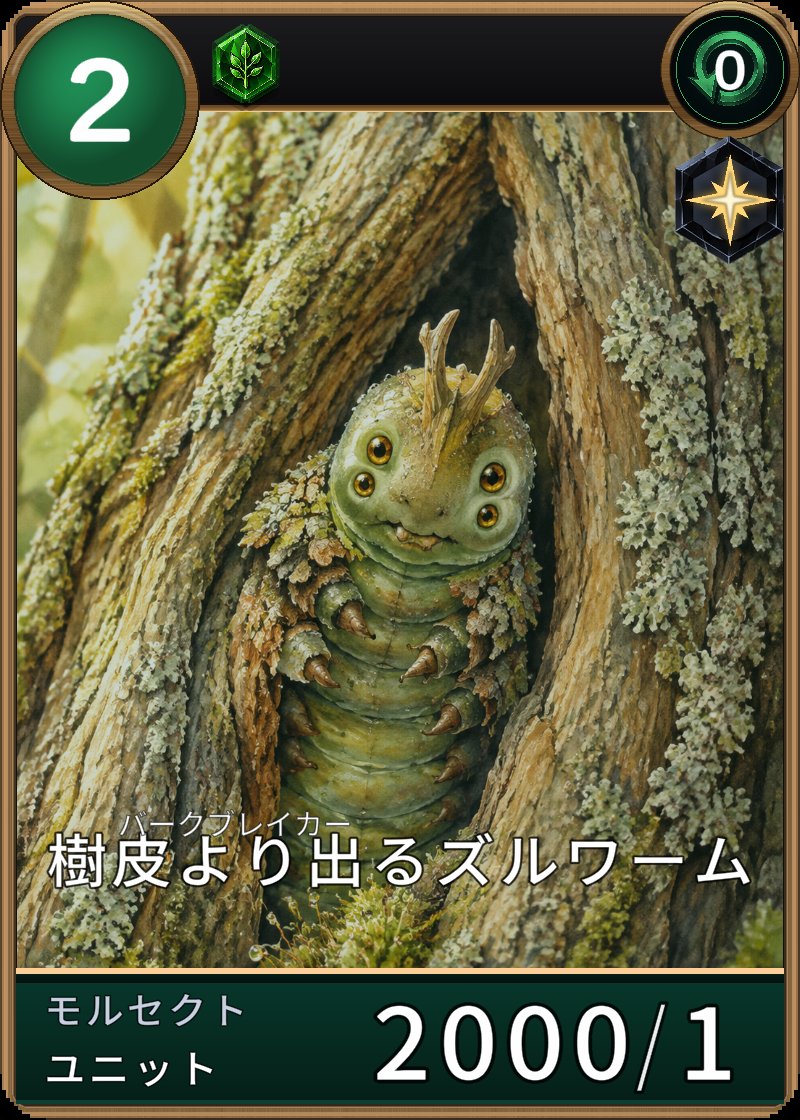 樹皮より出るズルワームのカード画像